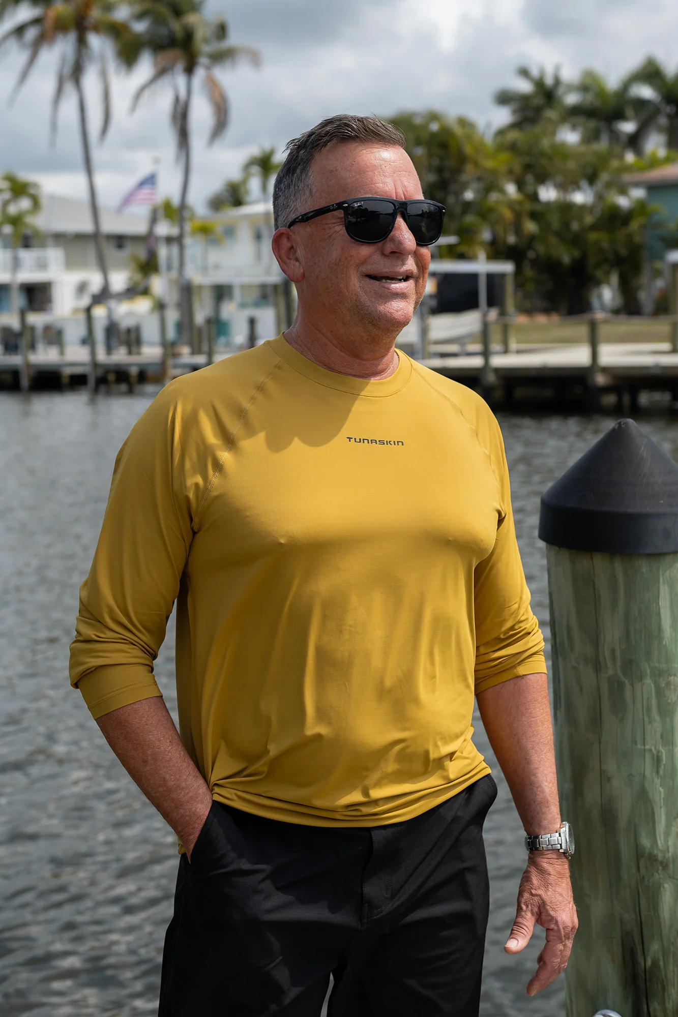 Men's Ahi Breeze Long Sleeve Tee | Saffron - Image 5