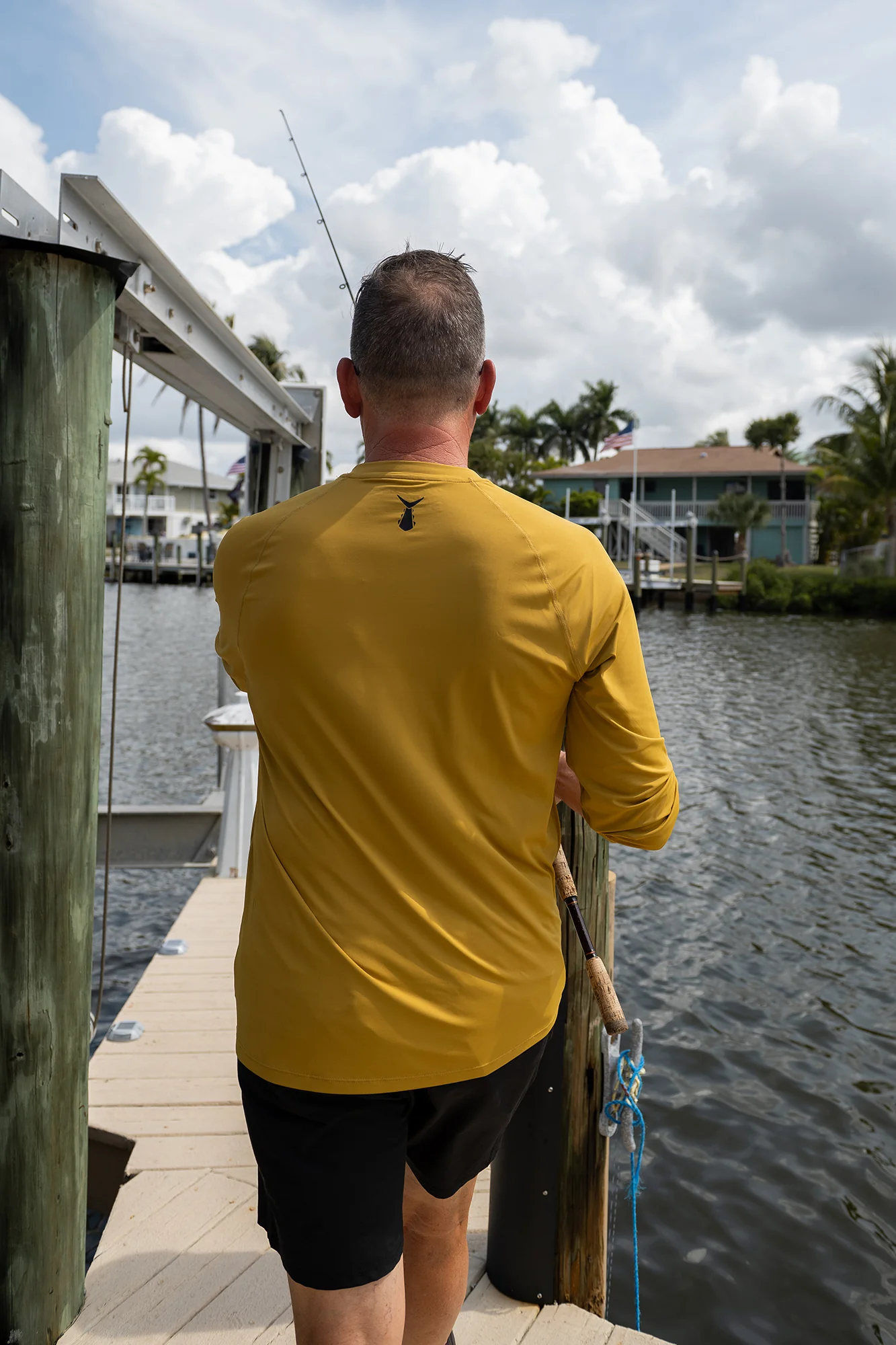 Men's Ahi Breeze Long Sleeve Tee | Saffron - Image 8