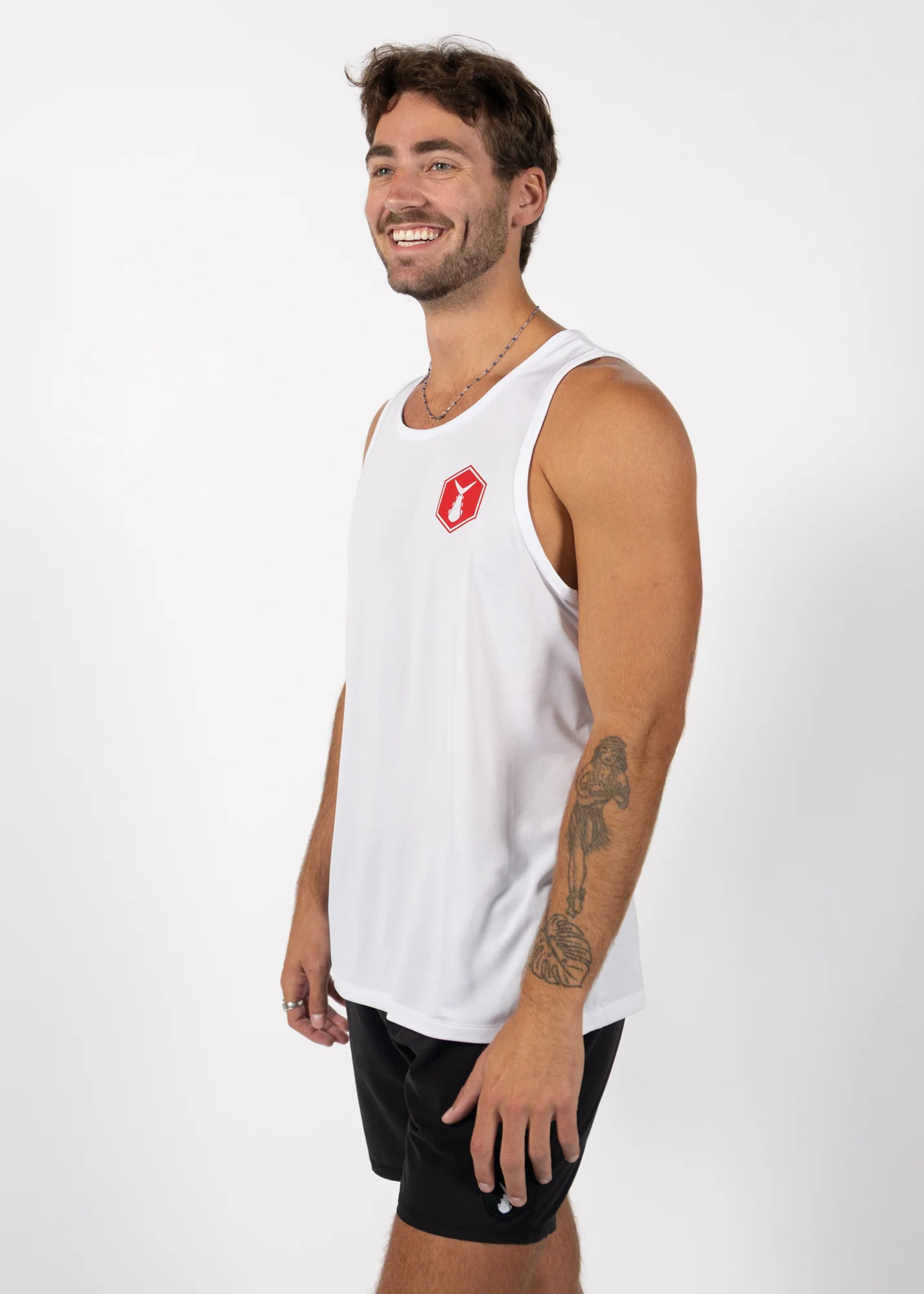 Hex | Men's Echo Performance Tank | White - Image 2