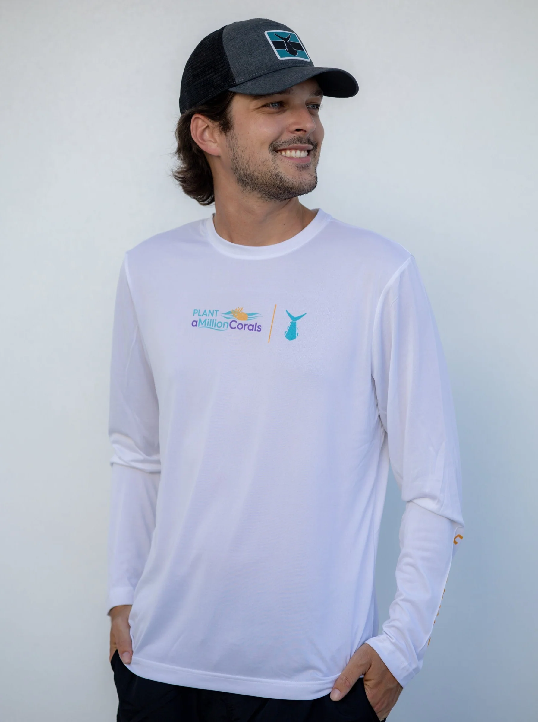 Plant A Million Corals | Tunaskin - Men's Long Sleeve Echo - Image 4