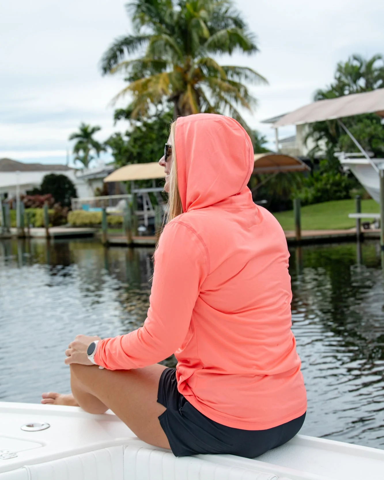 Women's Echo Performance Hoodie | Coral - Image 3