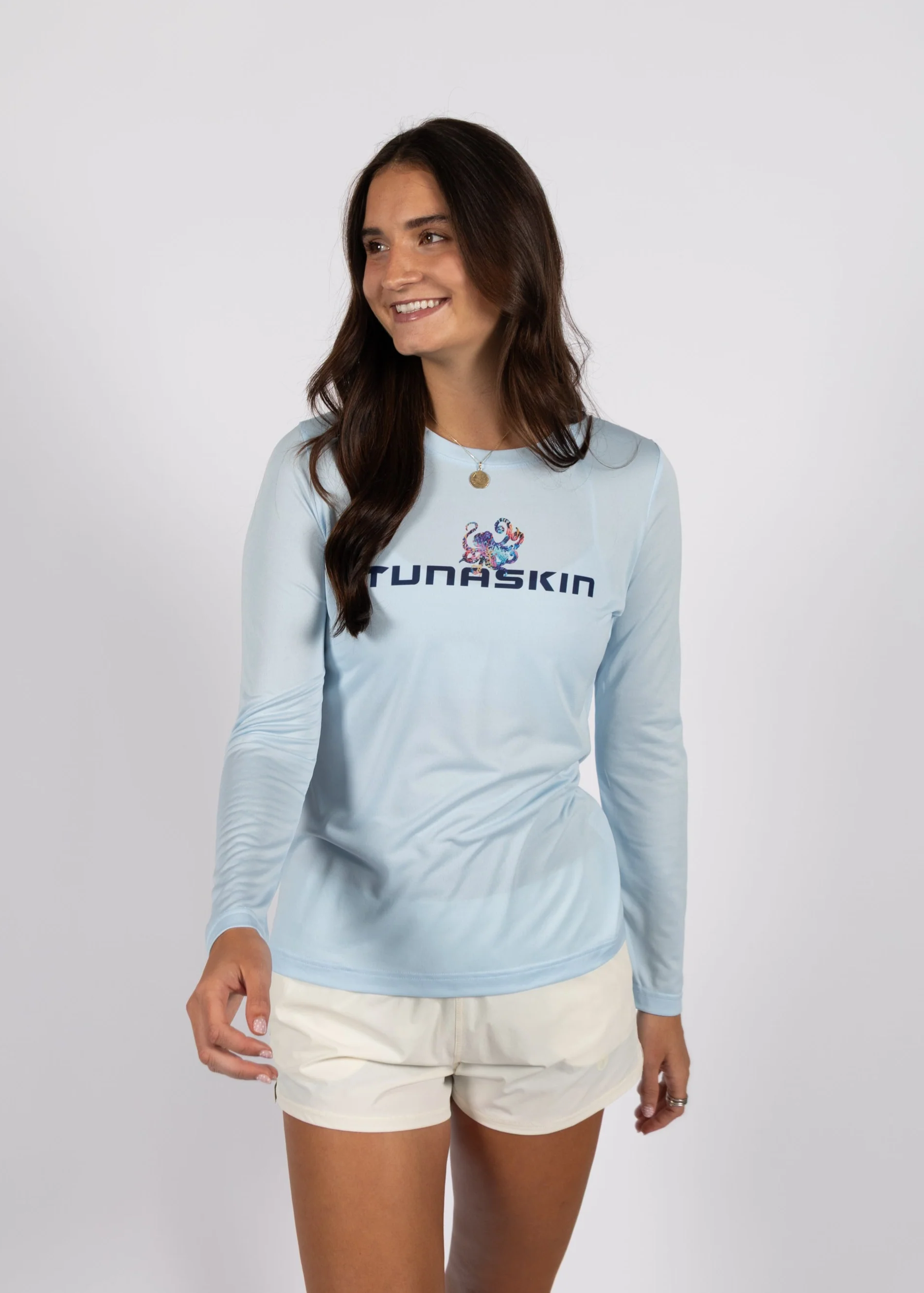 Octopus | Women's Echo Performance Long Sleeve | Ice Blue - Image 3