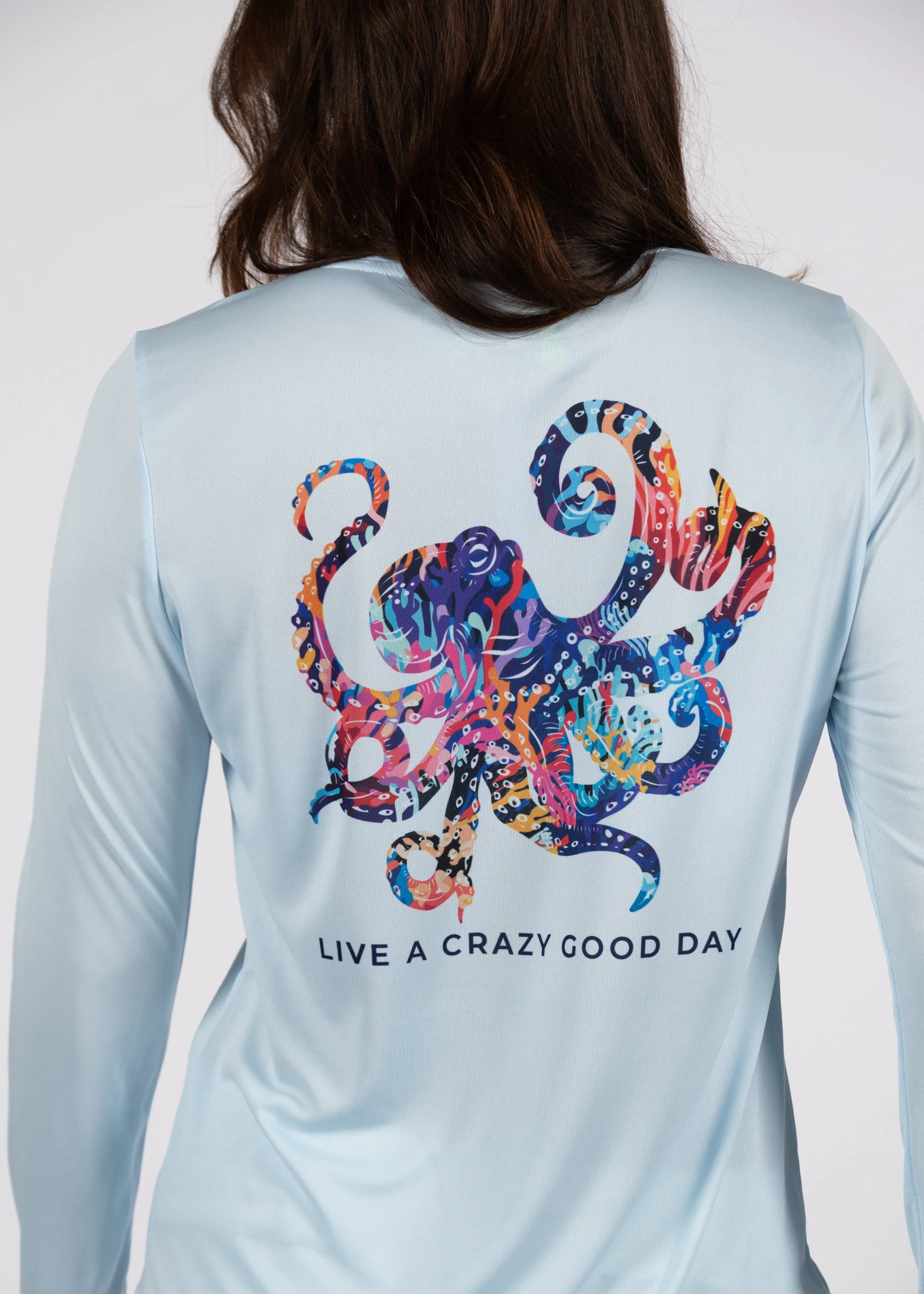 Octopus | Women's Echo Performance Long Sleeve | Ice Blue - Image 4