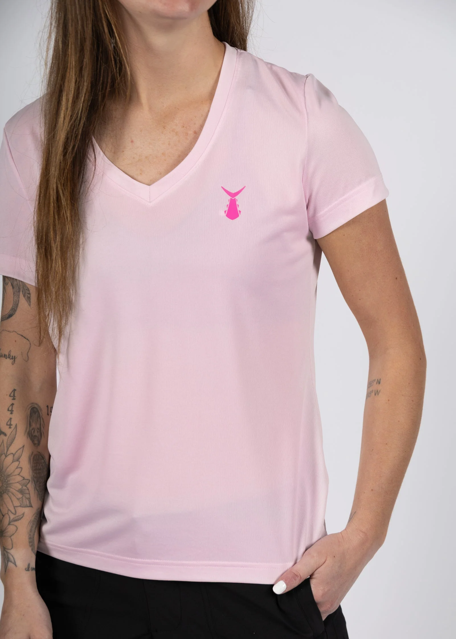 Women's Echo Performance Short Sleeve V-Neck | Flamingo - Image 2