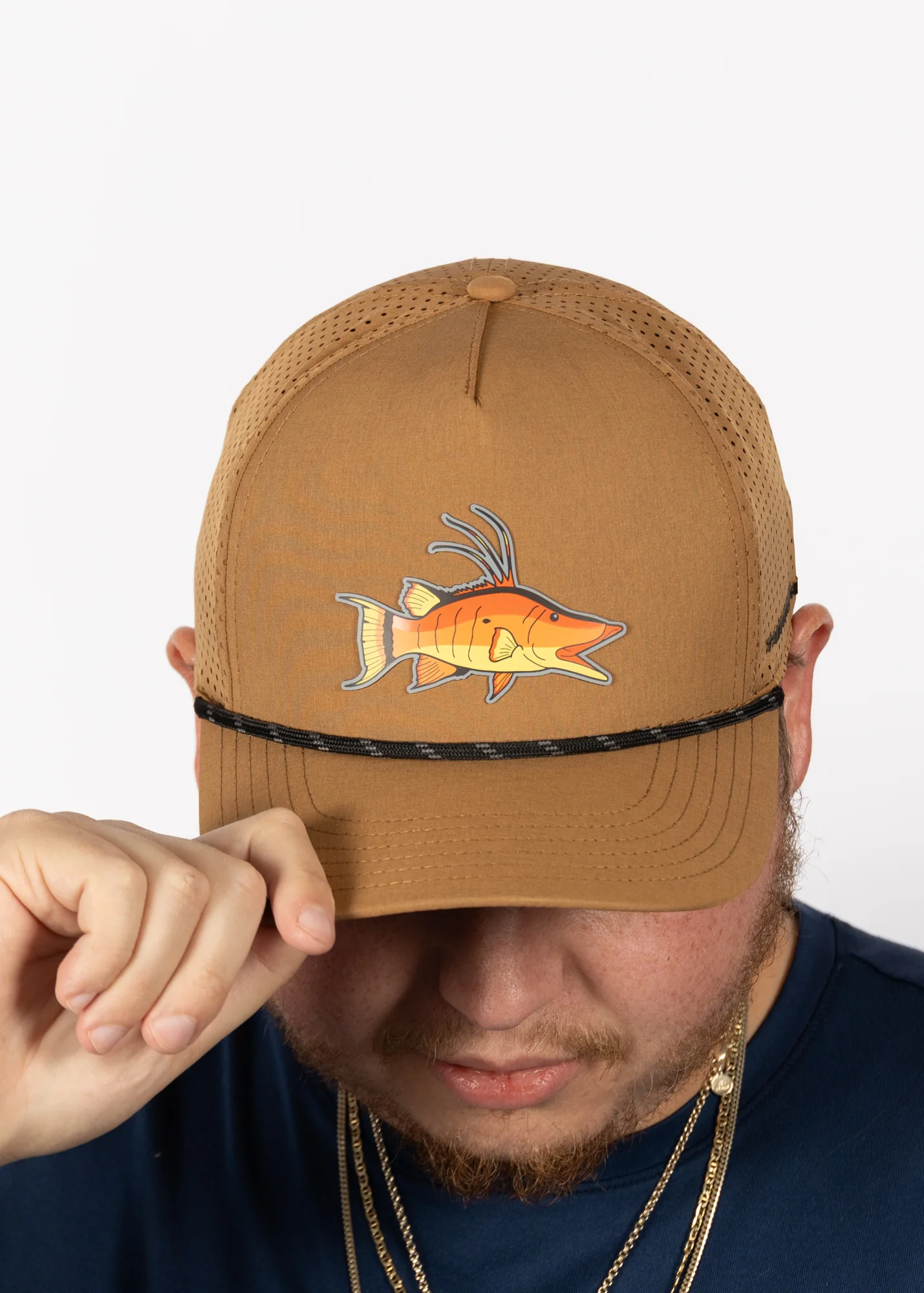 Hogfish | Mid Crown Adjustable Hat | Tan - Image 5