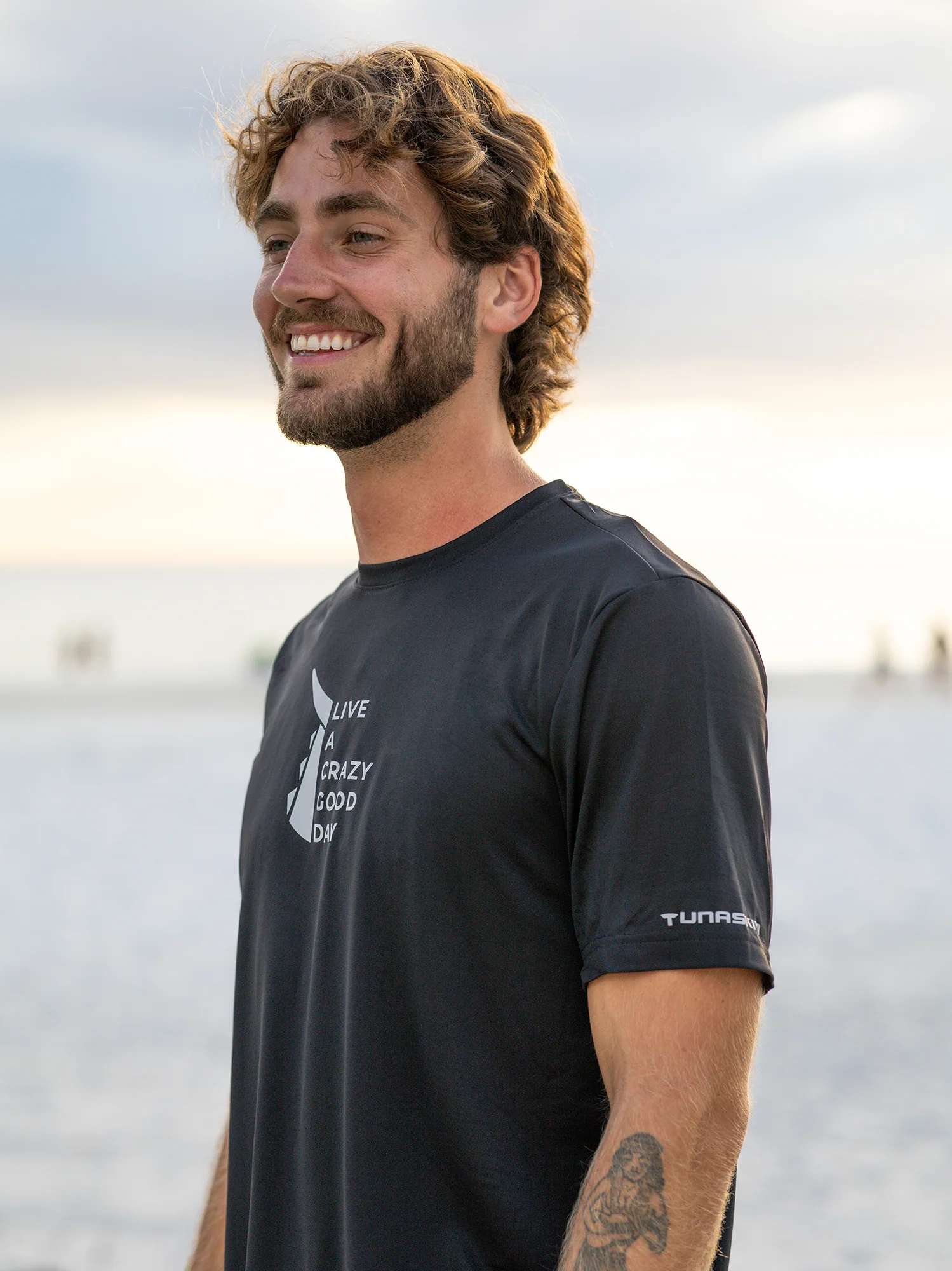Live a Crazy Good Day | Men's Echo Performance Short Sleeve | Black - Image 4