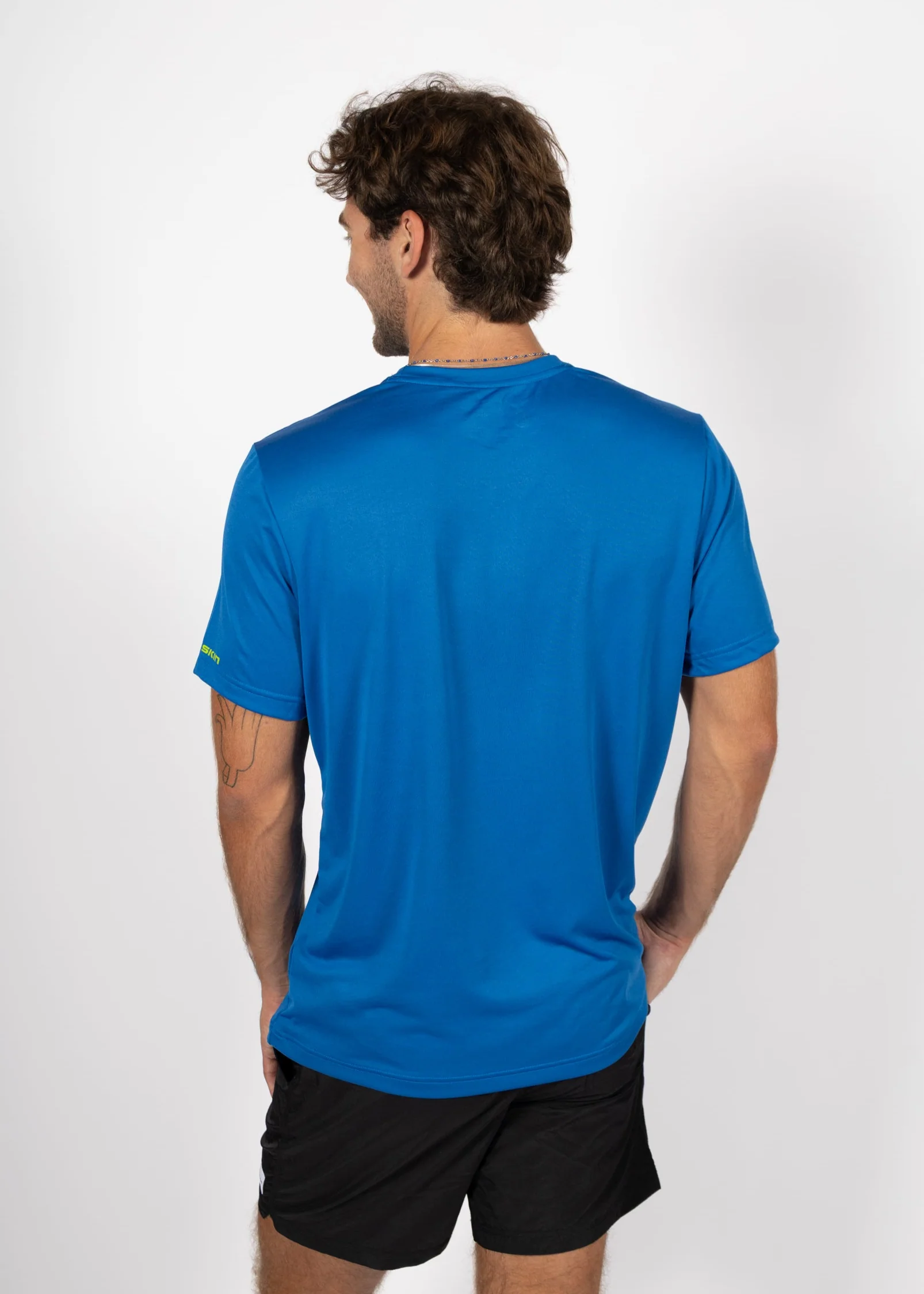 Live a Crazy Good Day | Men's Echo Performance Short Sleeve | Pacific Blue - Image 3