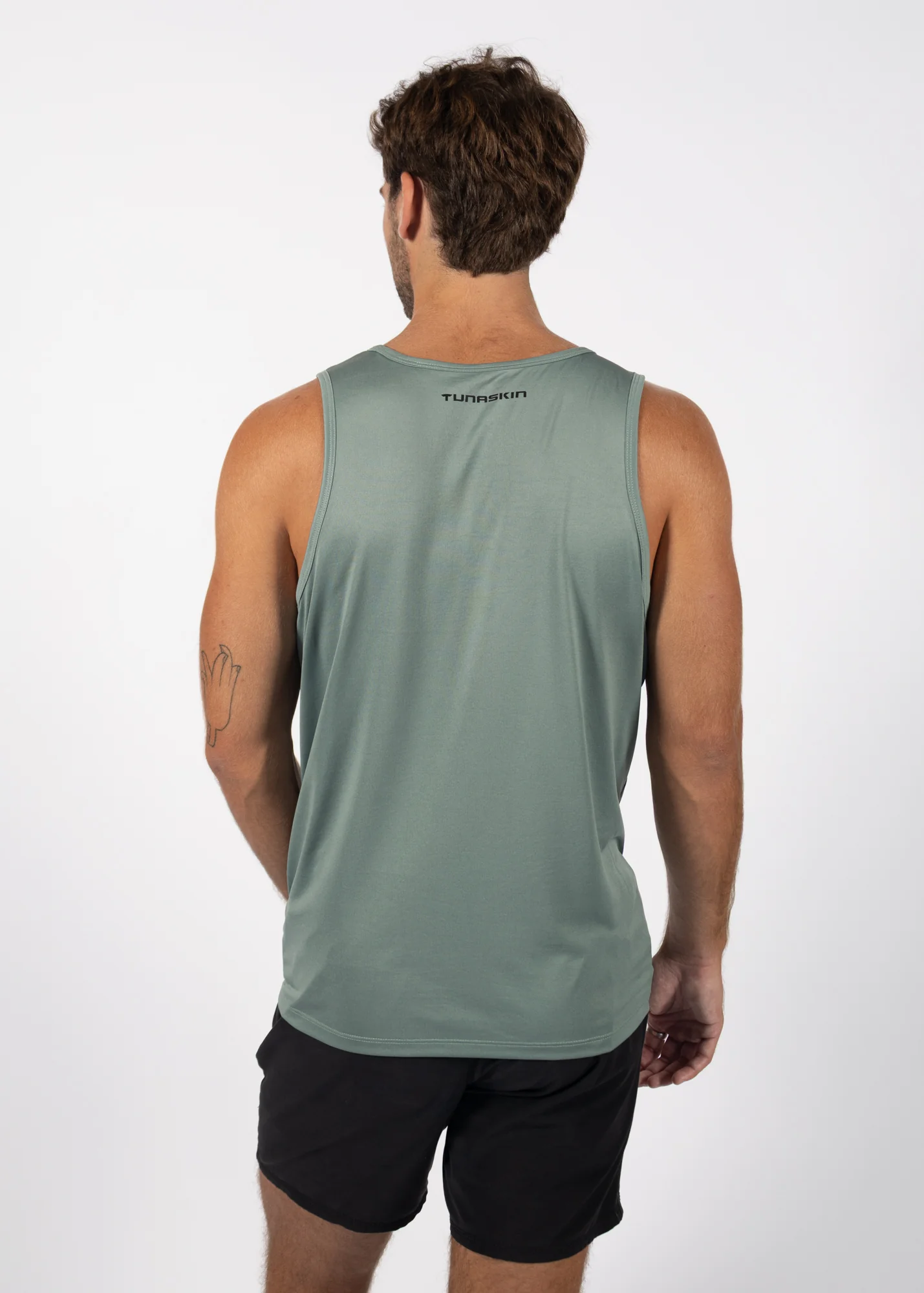 Live a Crazy Good Day | Men's Echo Performance Tank | Olive - Image 4