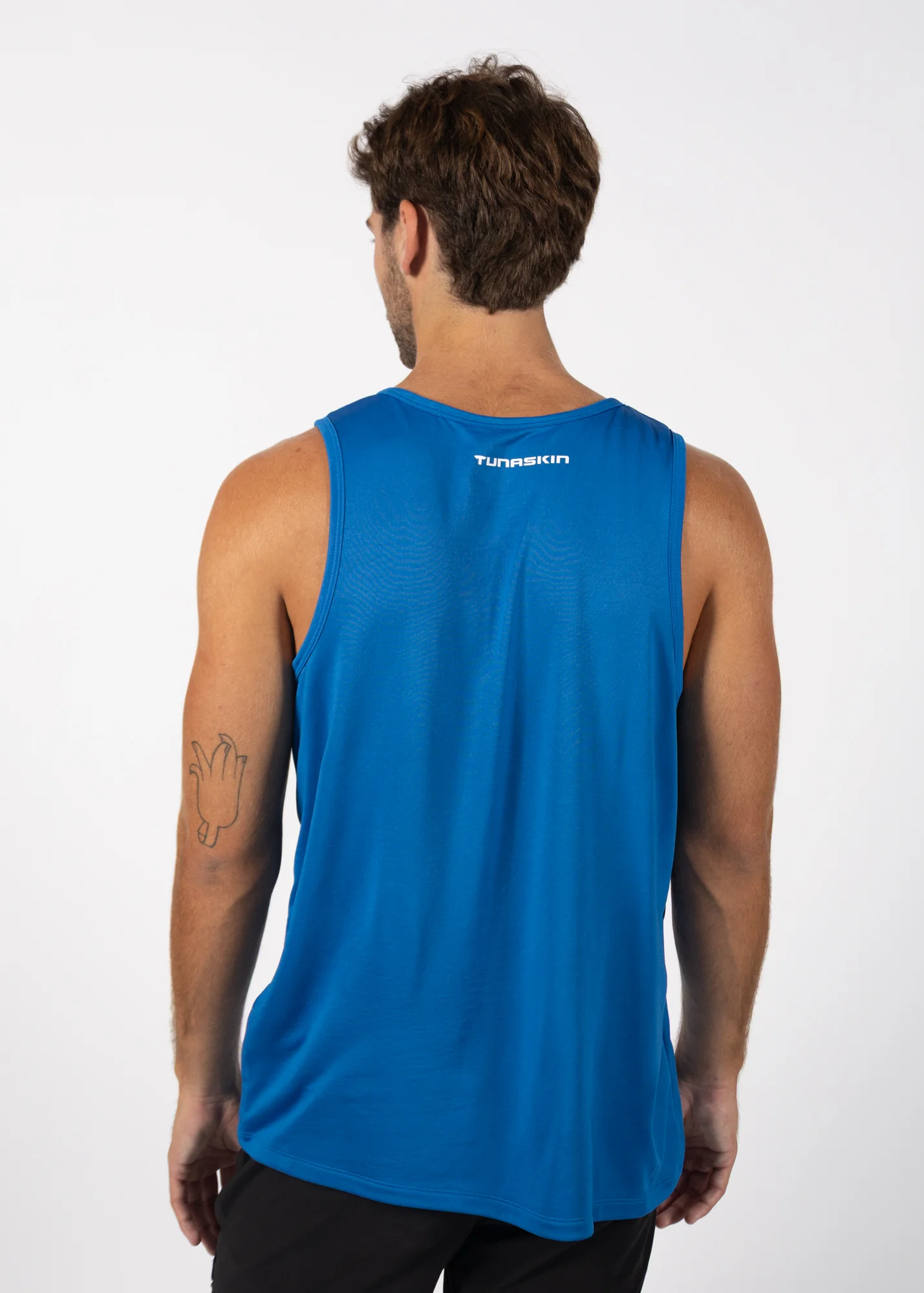 Live a Crazy Good Day | Men's Echo Performance Tank | Pacific Blue - Image 2
