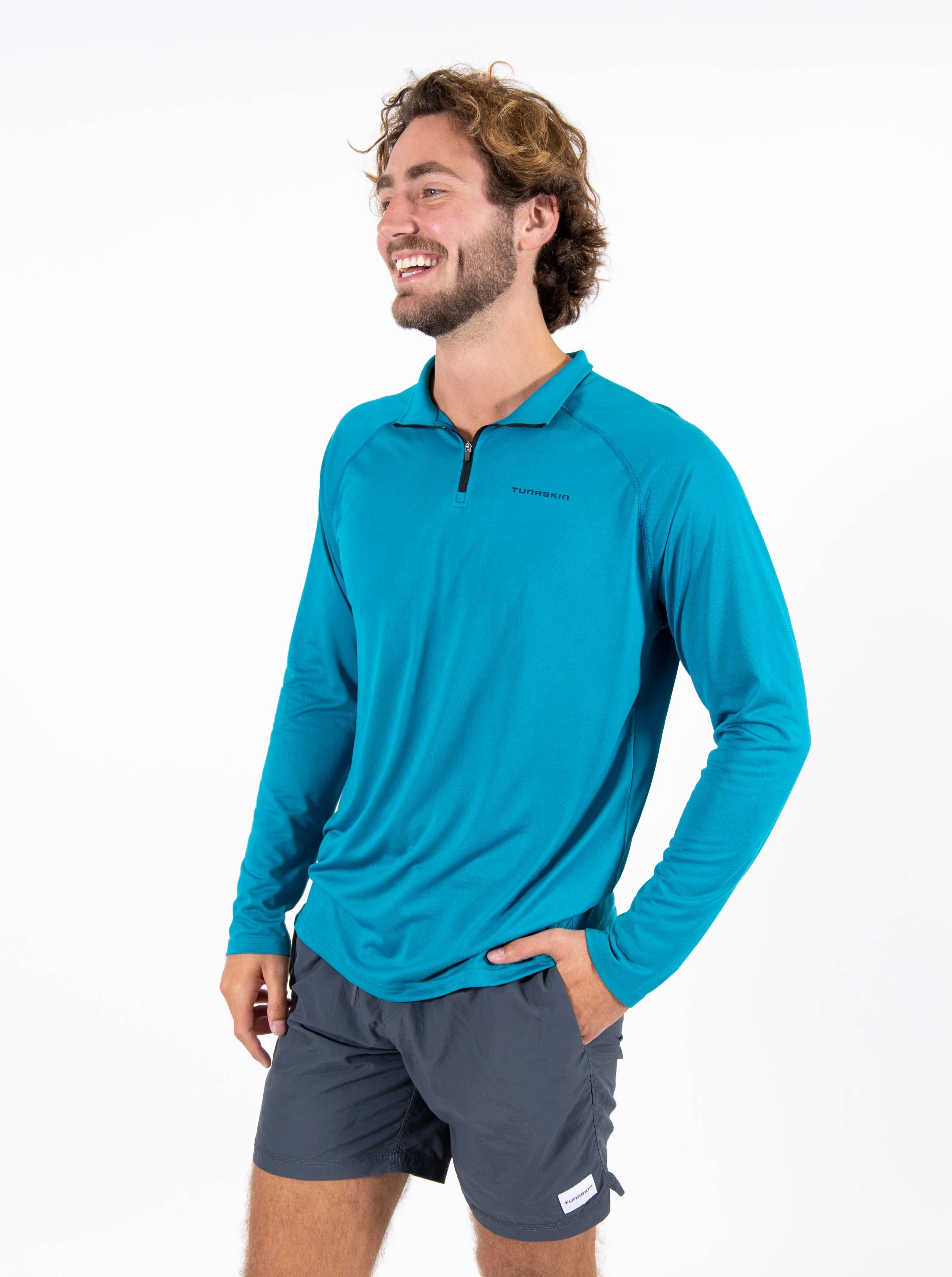Men's Echo Performance Quarter Zip | Teal - Image 3