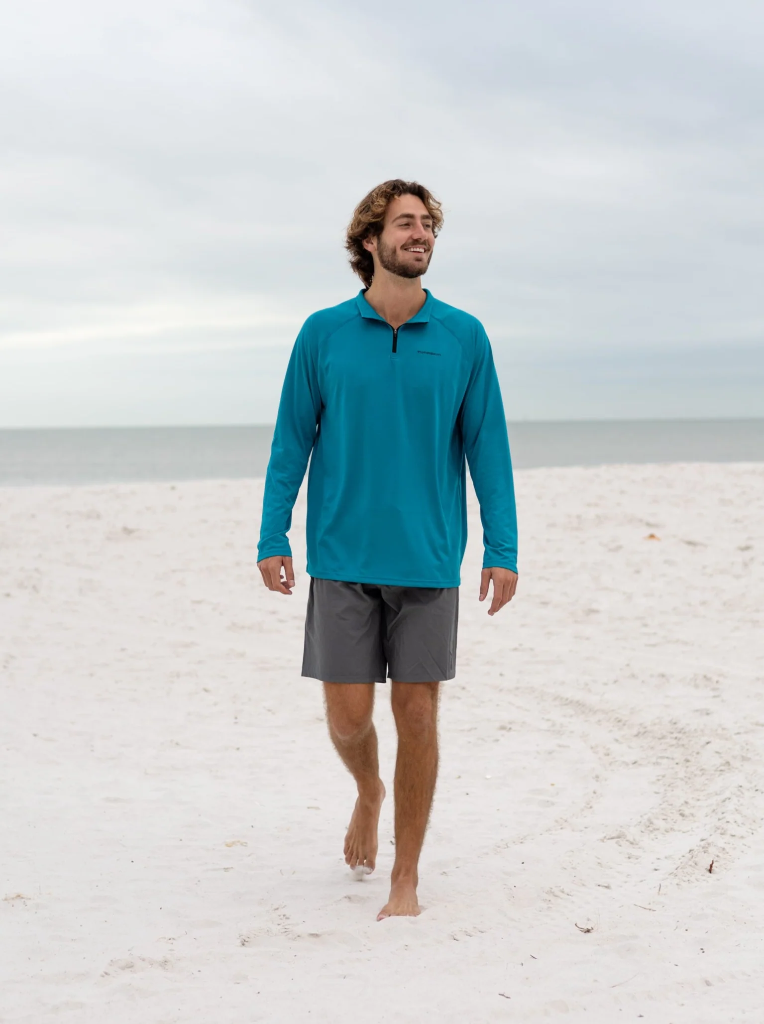 Men's Echo Performance Quarter Zip | Teal - Image 6