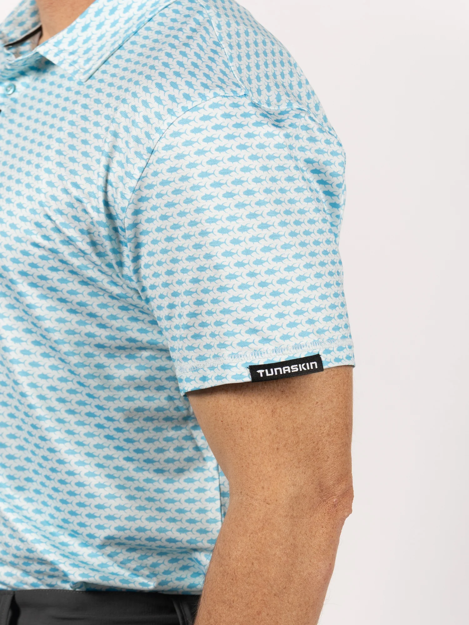 Men's Shoreline Print Polo | Tuna Pattern Blue - Image 4