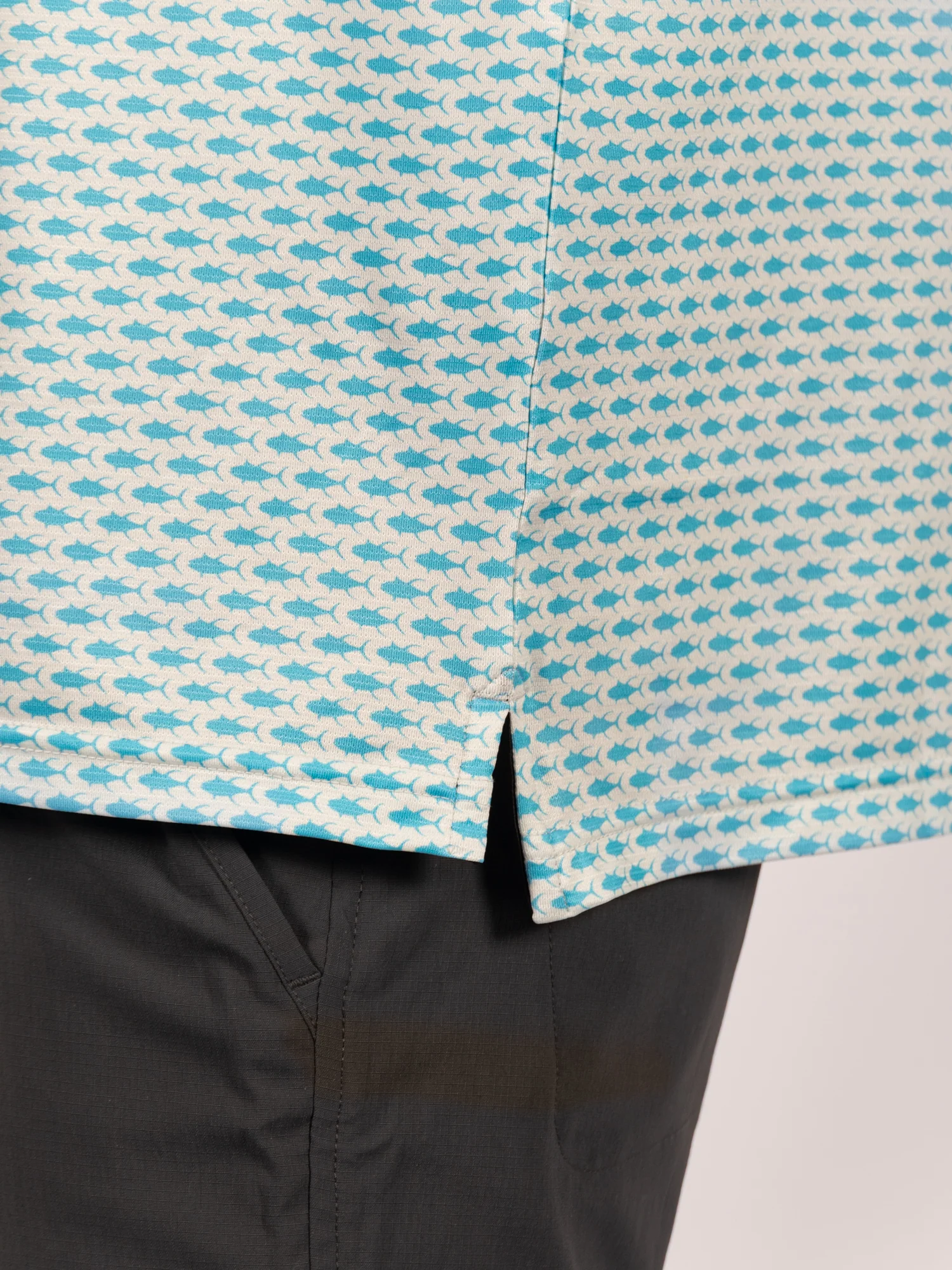 Men's Shoreline Print Polo | Tuna Pattern Blue - Image 6