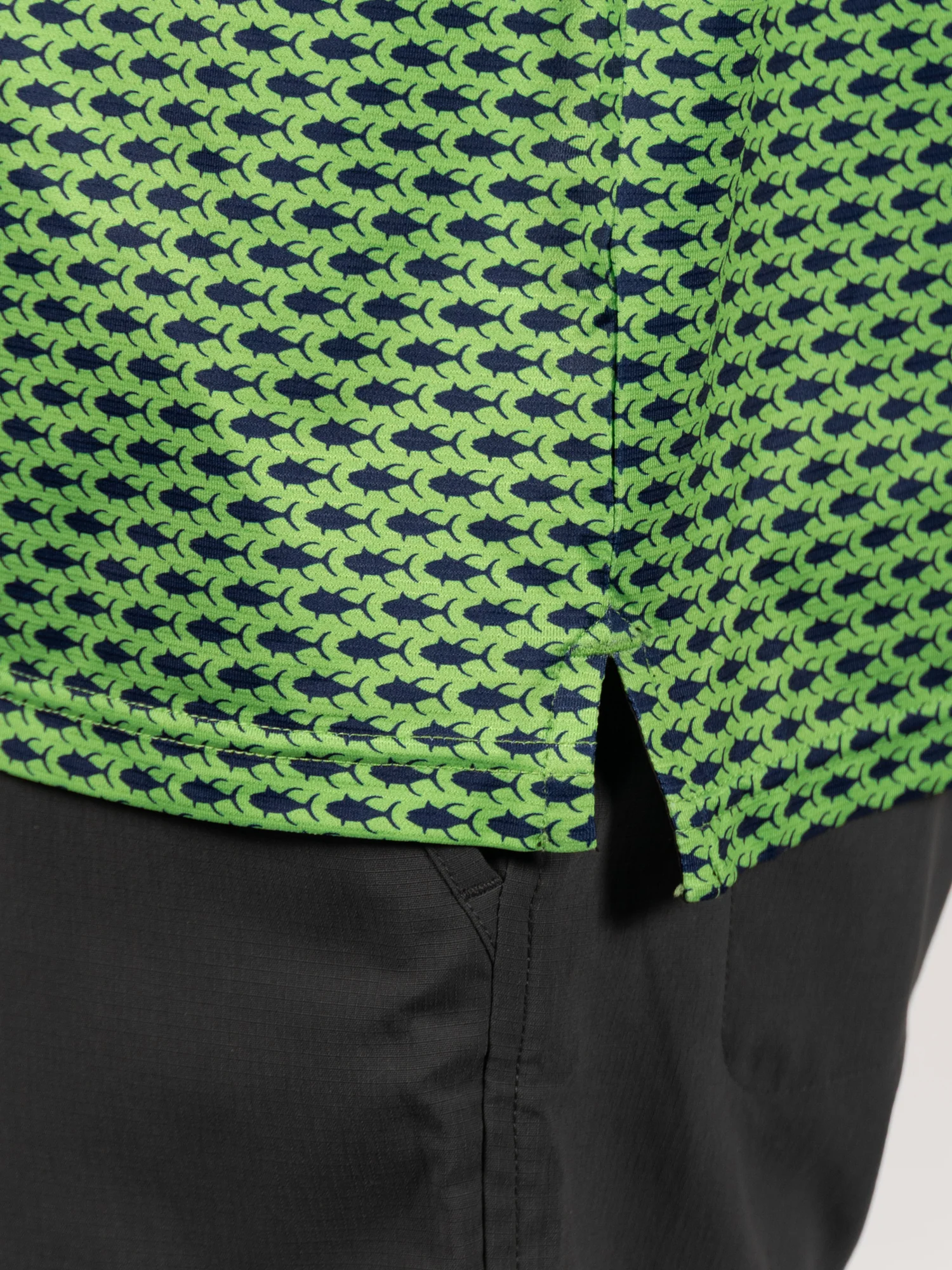 Men's Shoreline Print Polo | Tuna Pattern Green - Image 4