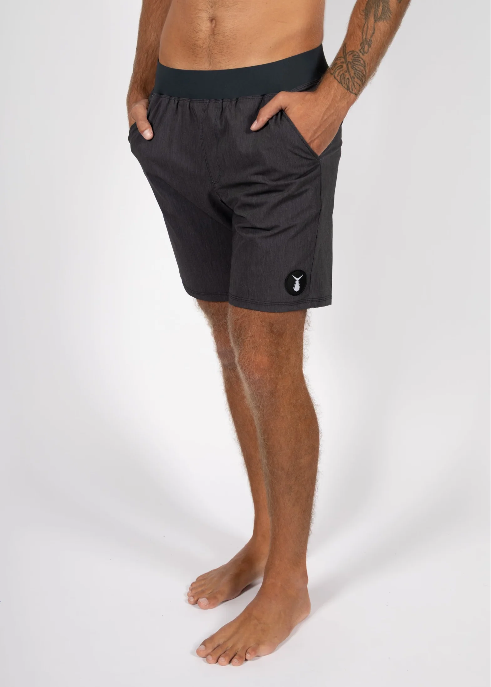 Men's Motion Shorts with Liner | Heather Black - Image 3