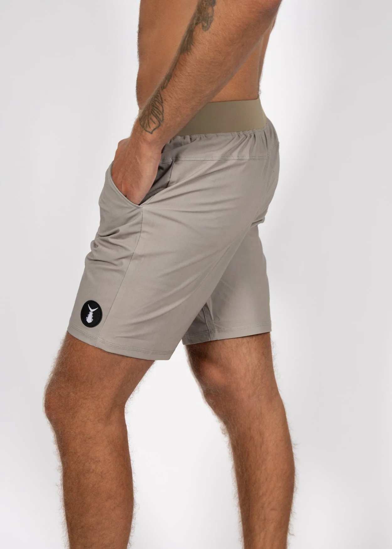 Men's Motion Shorts with Liner | Heather Sand - Image 3