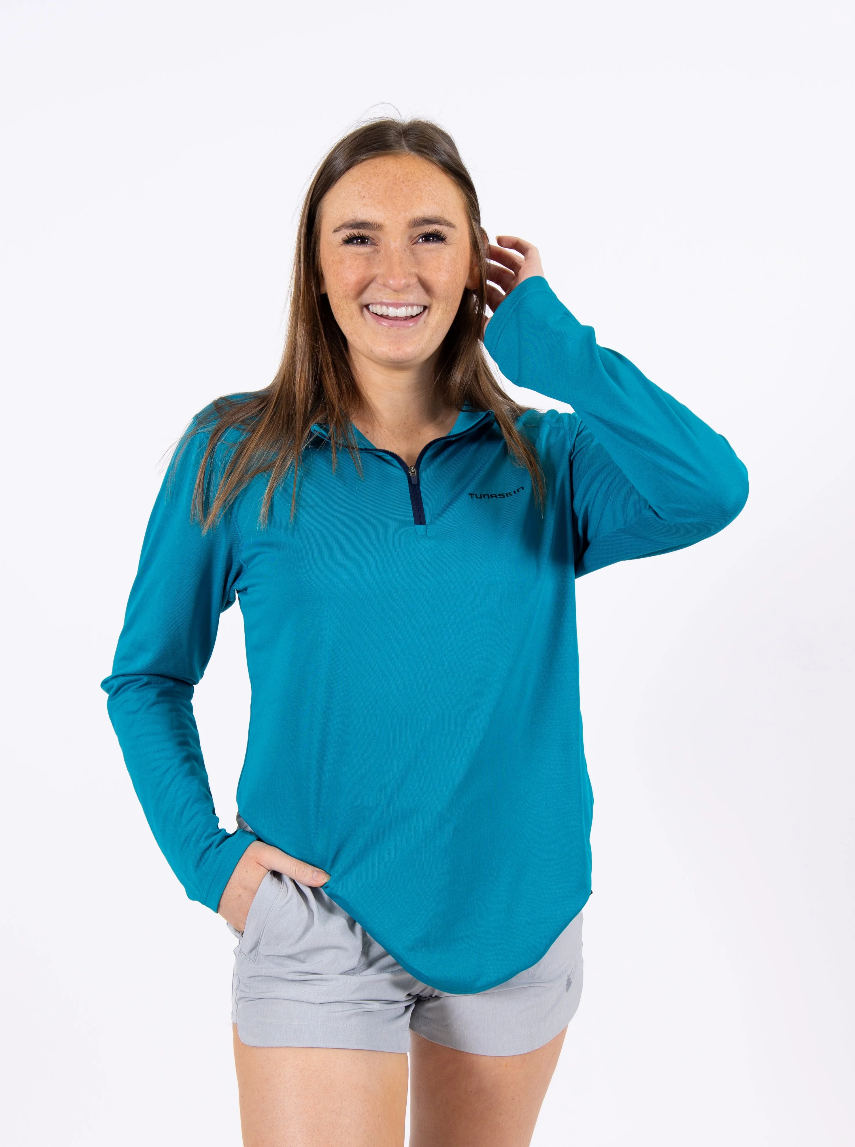 Women's Echo Performance Quarter Zip | Teal - Image 6