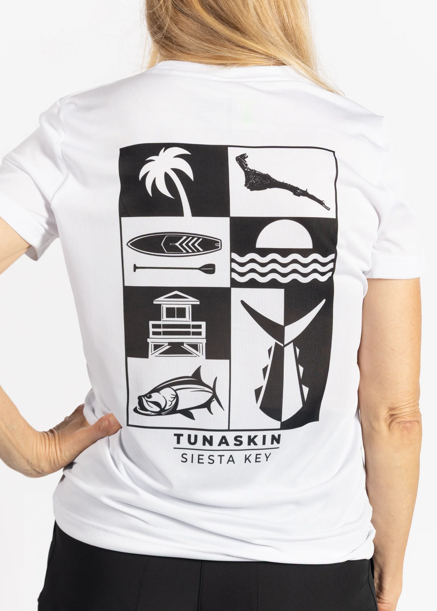 Siesta Key Block | Women's Echo Performance Short Sleeve | White