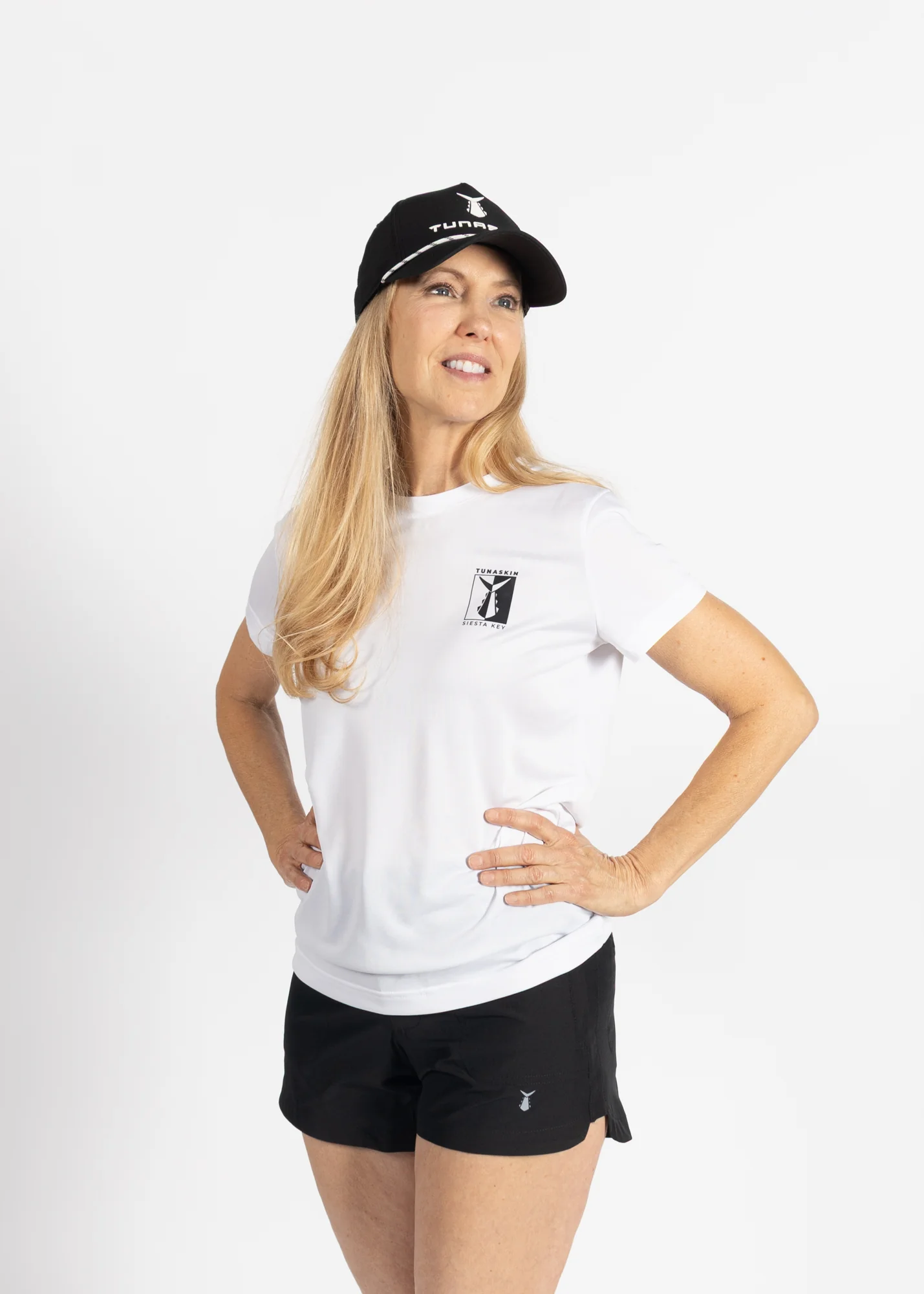Siesta Key Block | Women's Echo Performance Short Sleeve | White - Image 3
