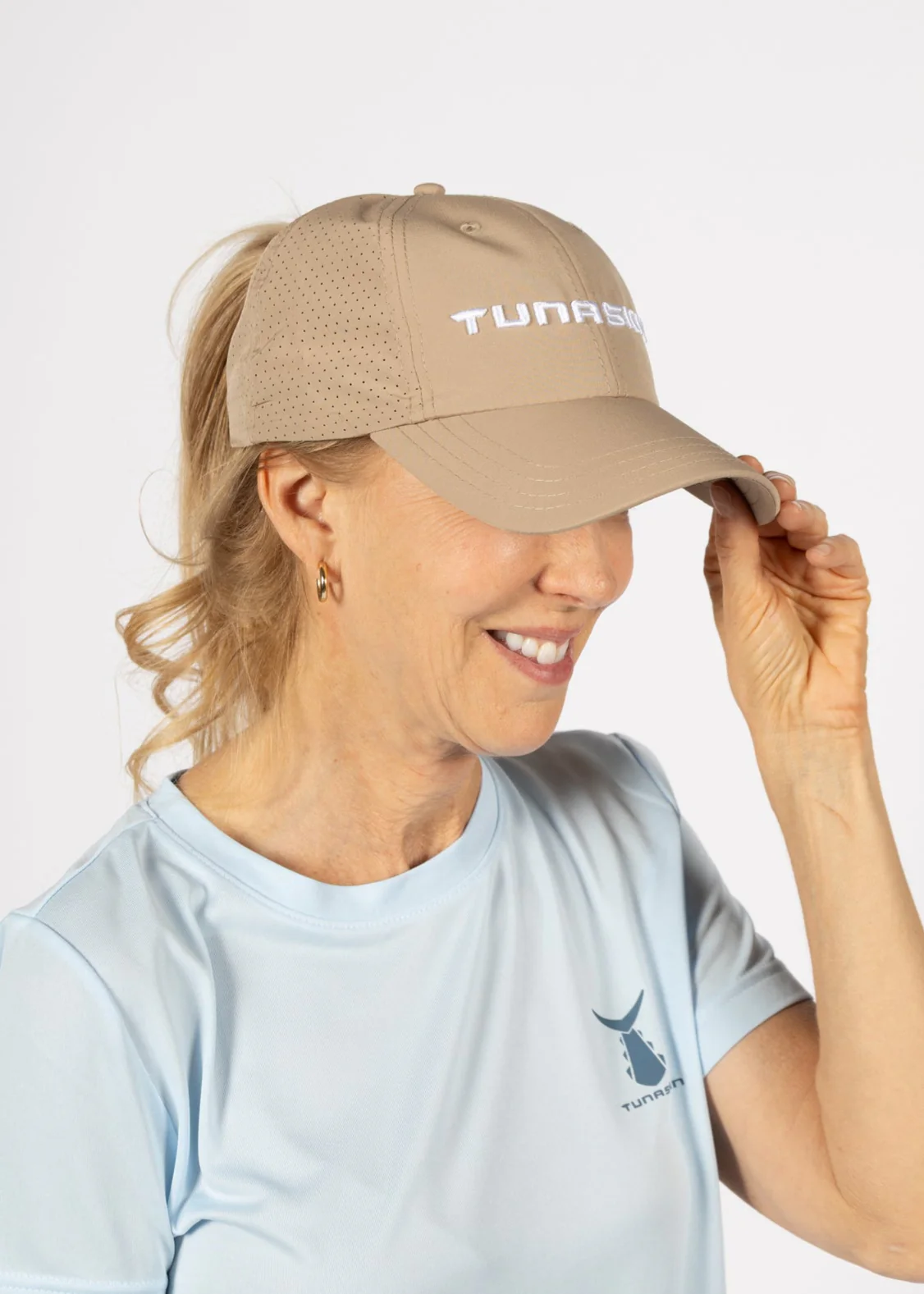 Women's Unstructured Ponytail Hat | Tan - Image 3