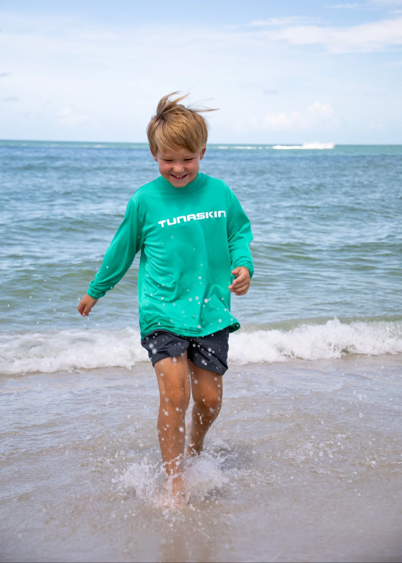 Youth Echo Performance Long Sleeve | Green Flash