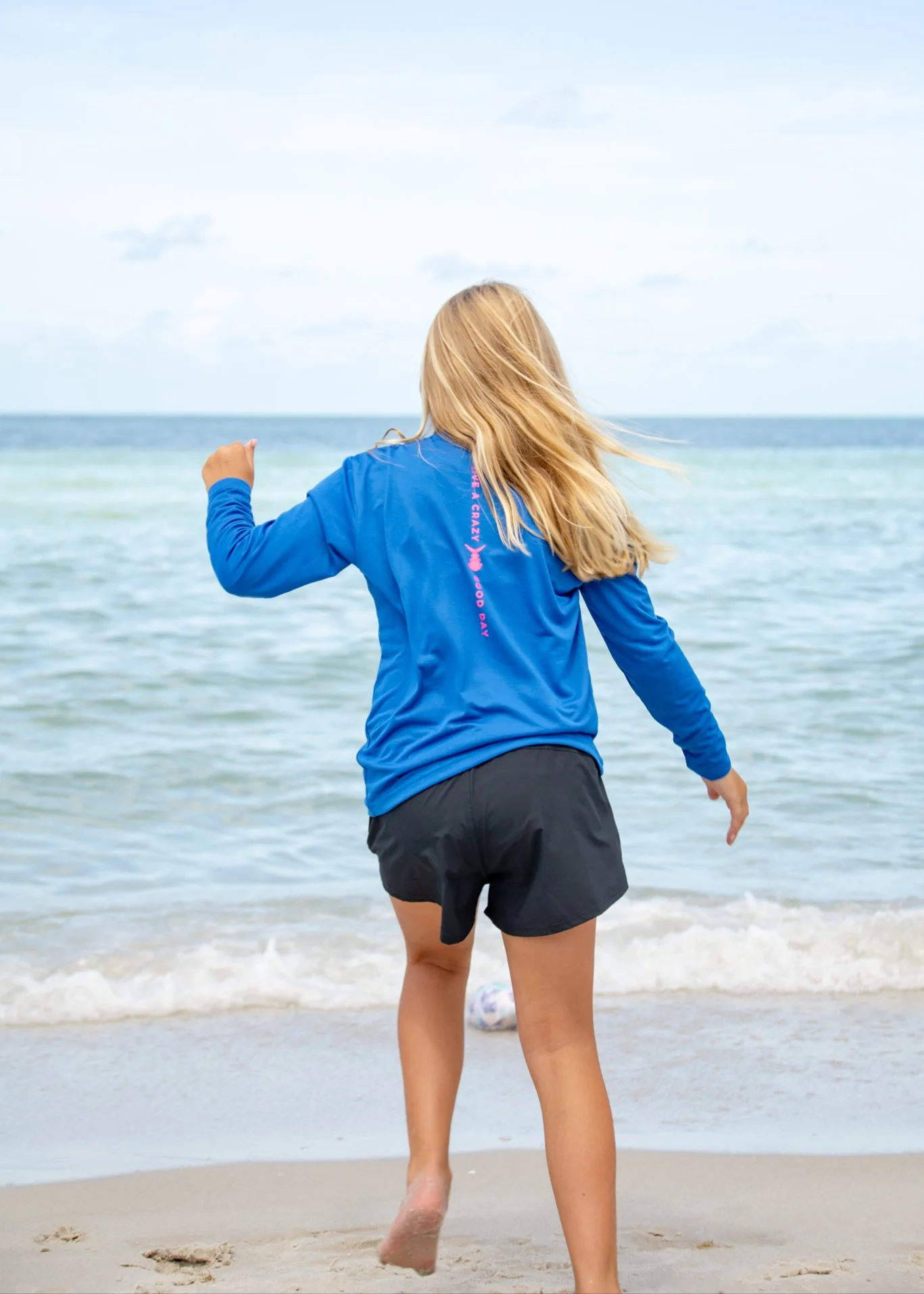 Youth Echo Performance Long Sleeve | Pacific Blue - Image 2