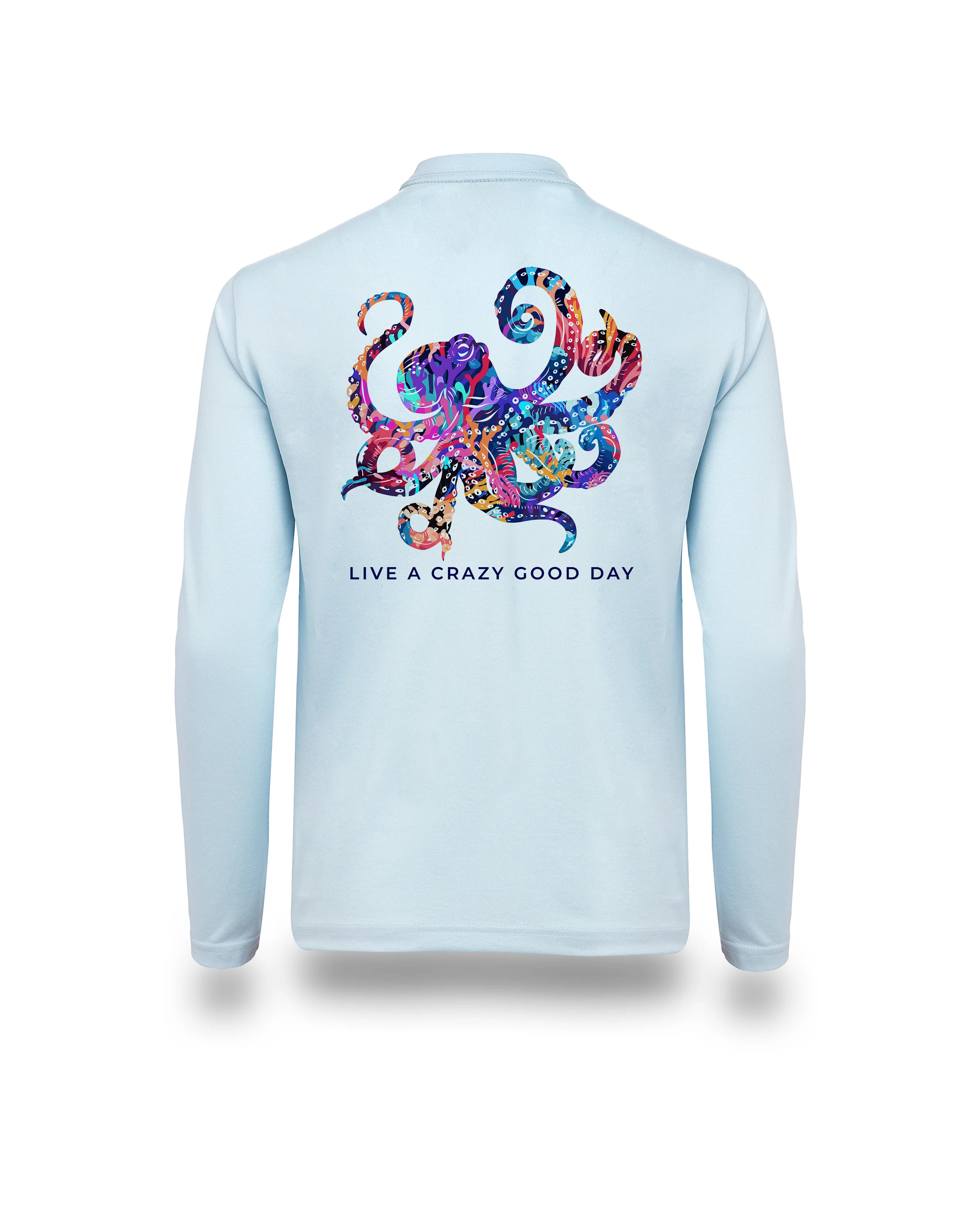 Octopus | Youth Echo Performance Long Sleeve | Ice Blue - Image 5